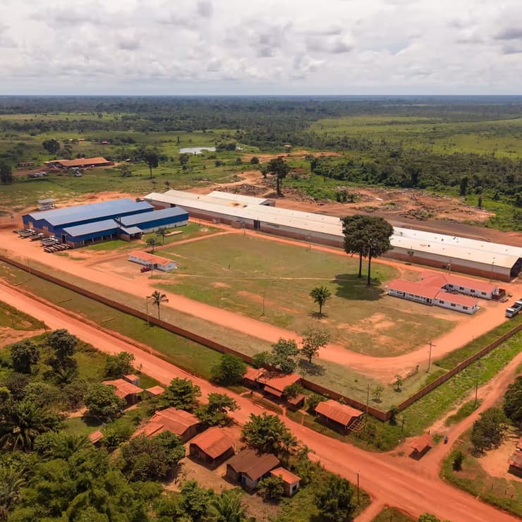 Aerial view of the Exomad Green biochar facility in Bolivia