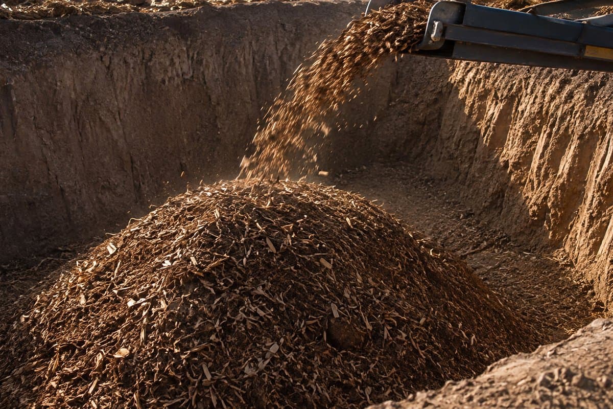 Für die Speicherung vorbereitete Biomasse