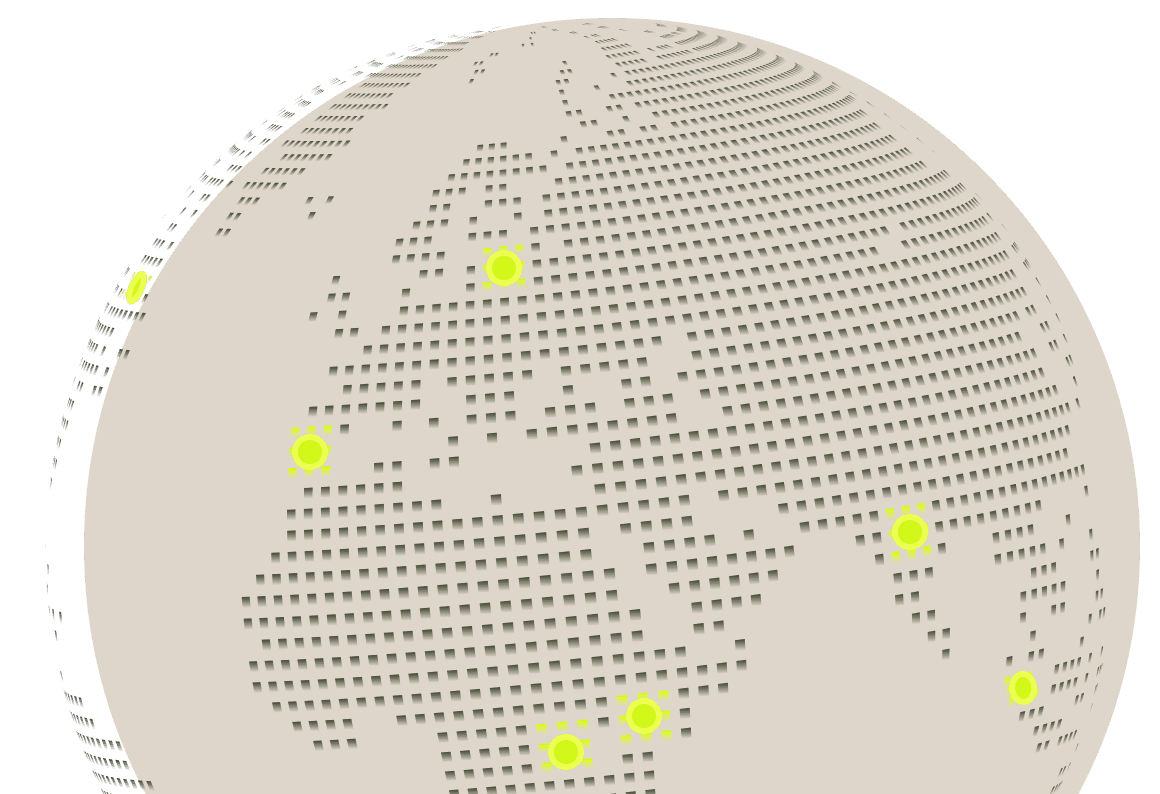 Ein schwebender Globus als Symbol für die globalen CO2-Märkte