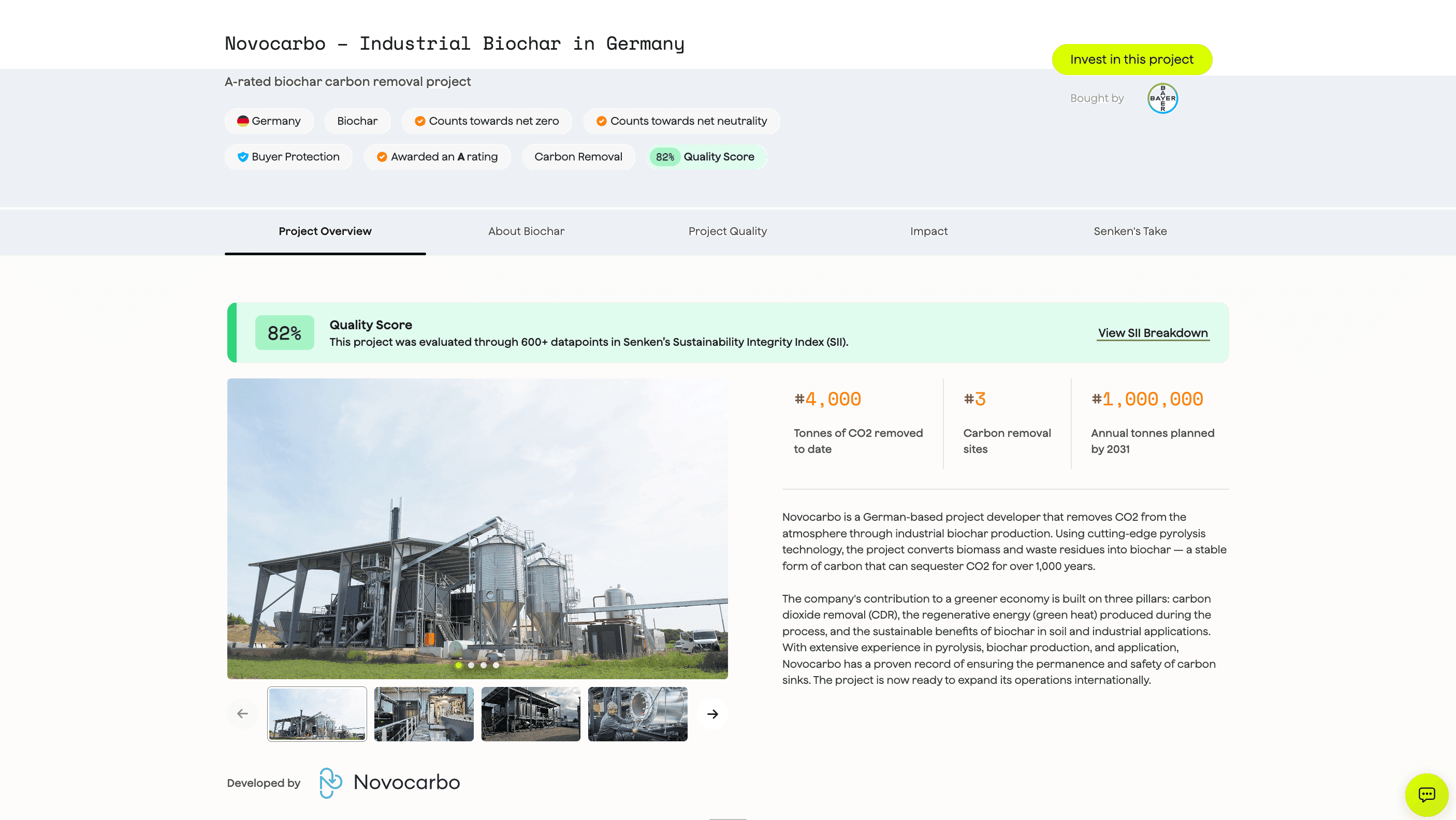 Pflanzenkohle-Projekt von Novocarbo, zertifiziert von Puro.earth, mit hoher Permanenz und innovativen Anwendungen in DACH-Region