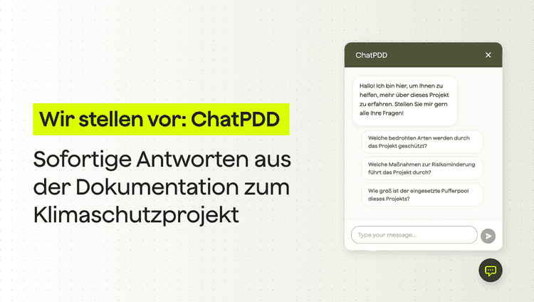 Einführung von ChatPDD: Sofortige Antworten aus der Dokumentation zu Klimaschutzprojekten