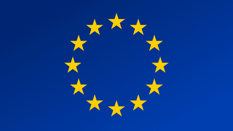 Circle of EU stars on a blue field