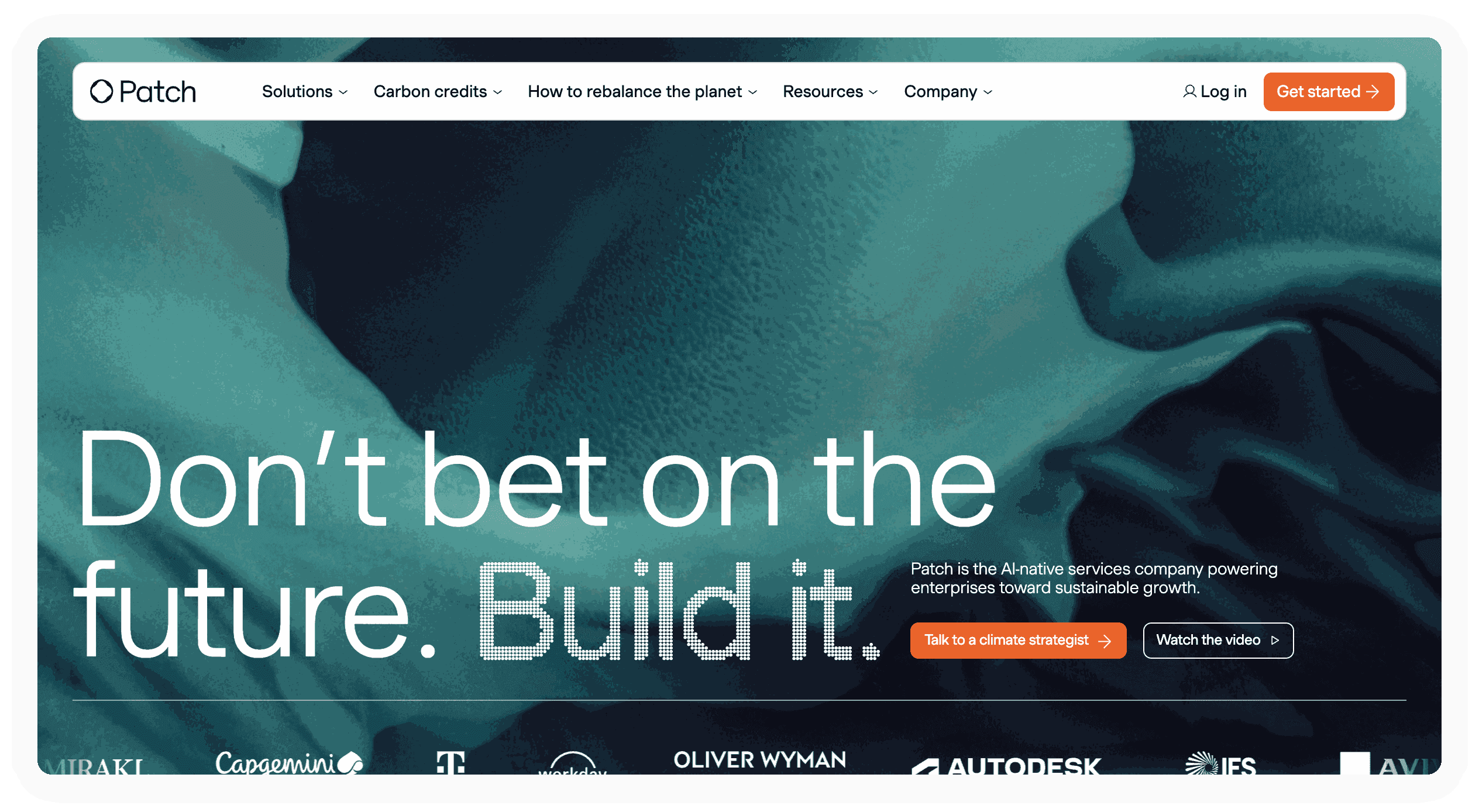 Patch homepage: AI-native services for environmental market procurement